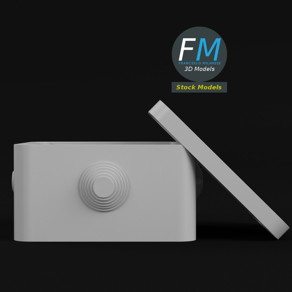 3D-Modell - Quadratische Abzweigdose - 03