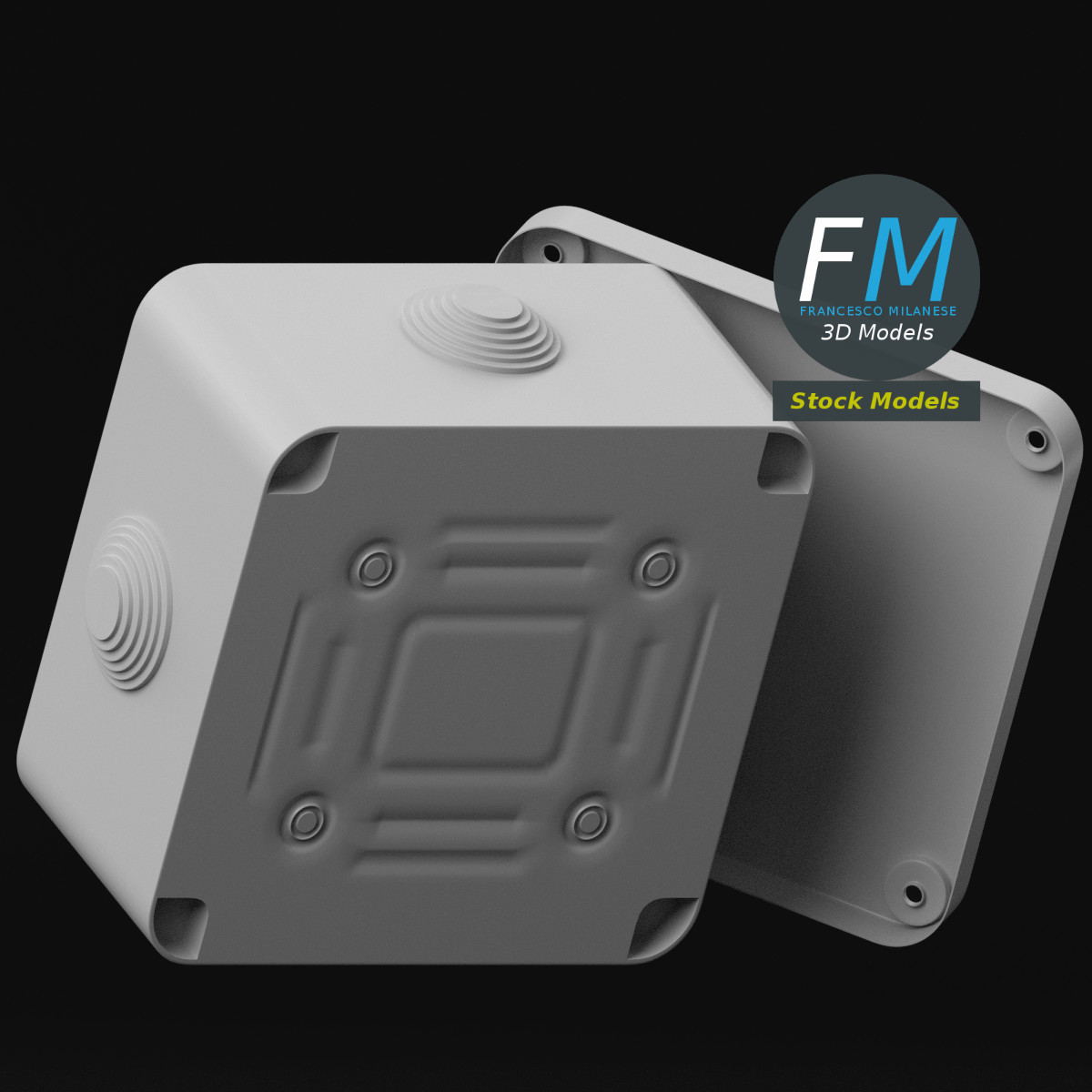 3D-Modell - Quadratische Abzweigdose - 05