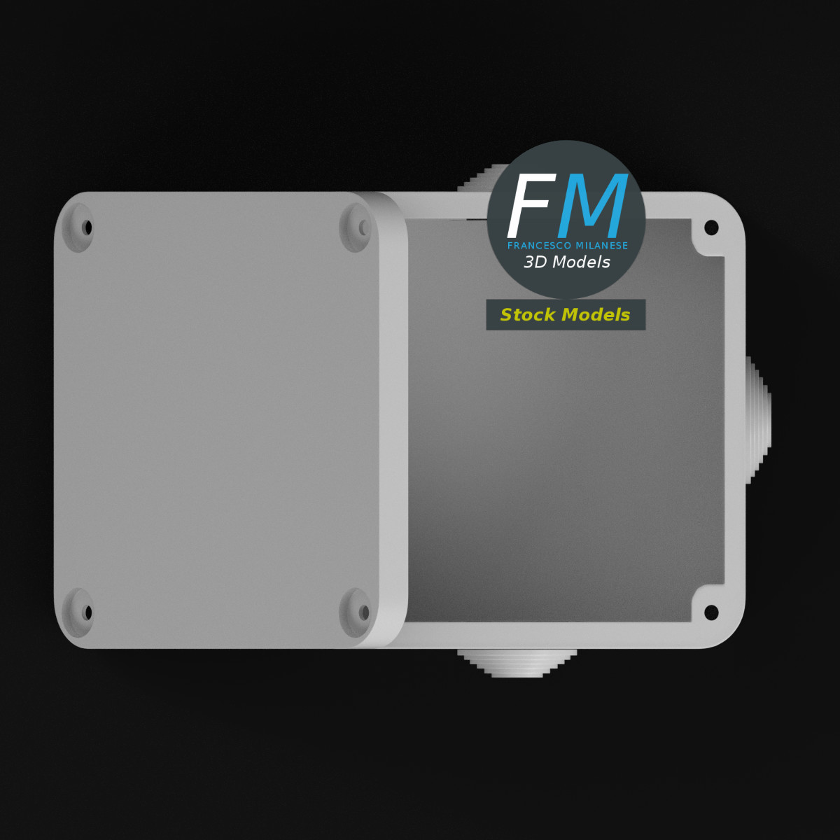 3D-Modell - Quadratische Abzweigdose - 06
