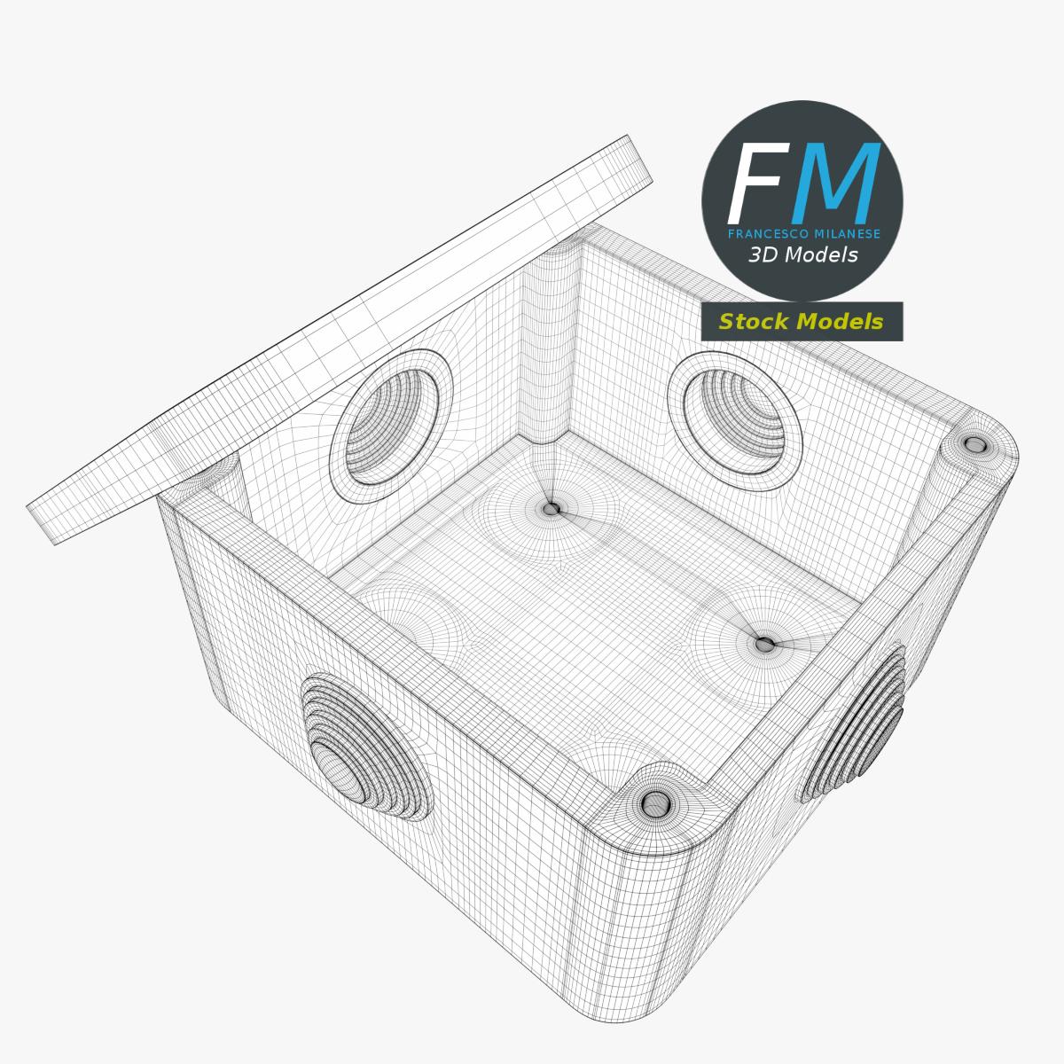 3D-Modell - Quadratische Abzweigdose - 07
