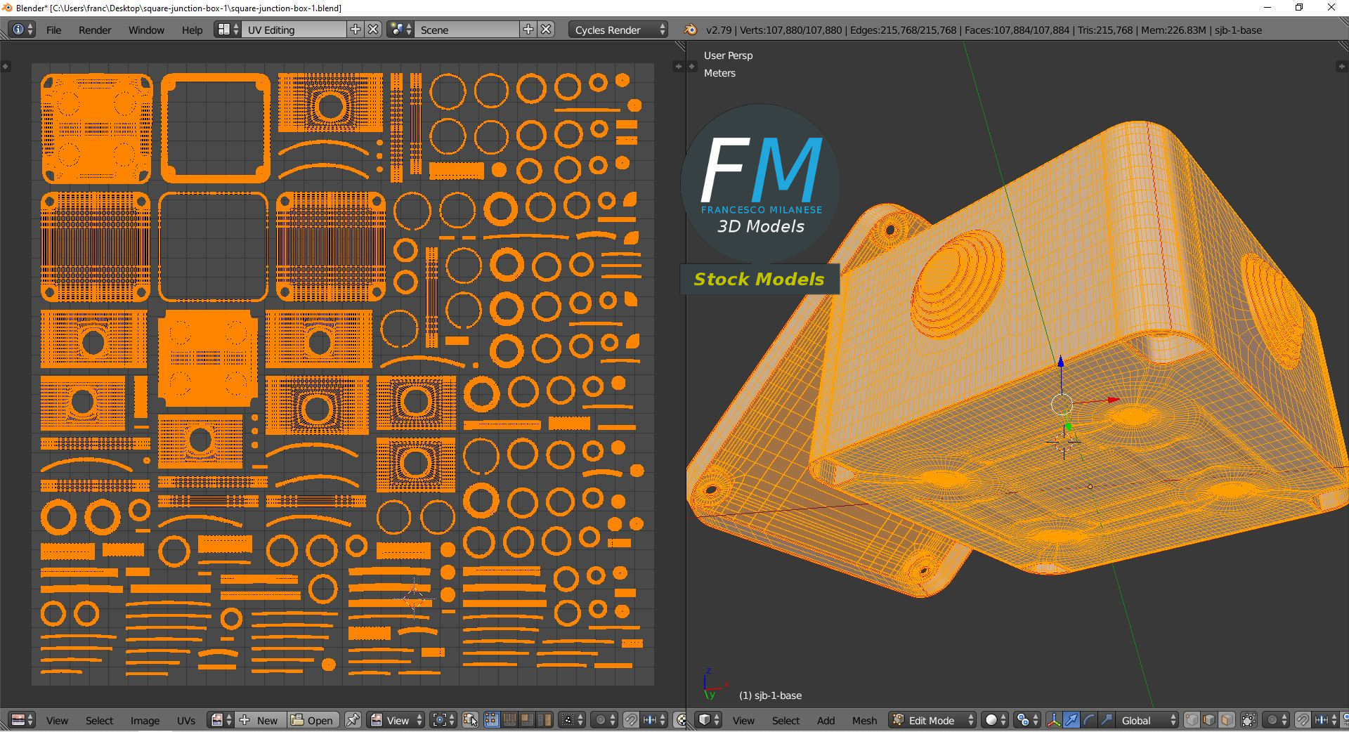 3D-Modell - Quadratische Abzweigdose - 10