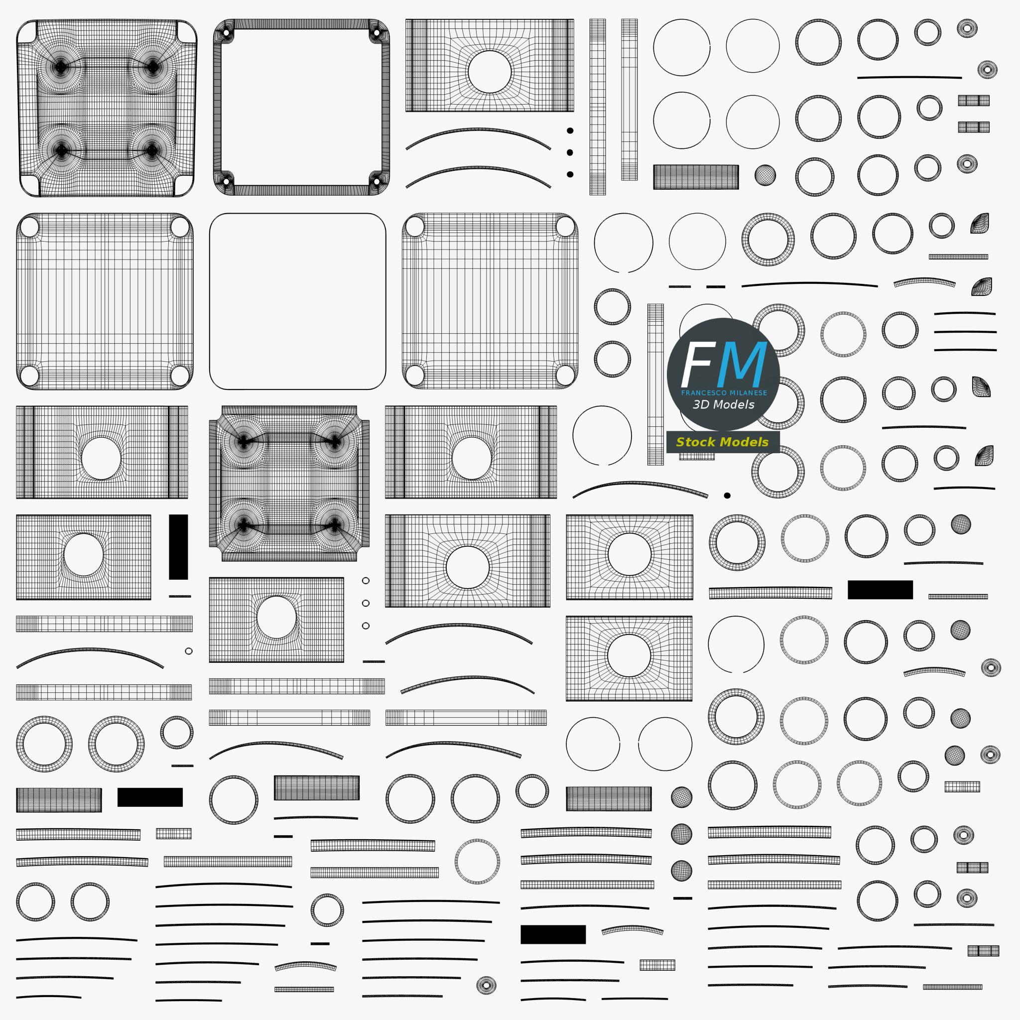 3D-Modell - Quadratische Abzweigdose - 11 3D-Modell - Quadratische Abzweigdose - 11