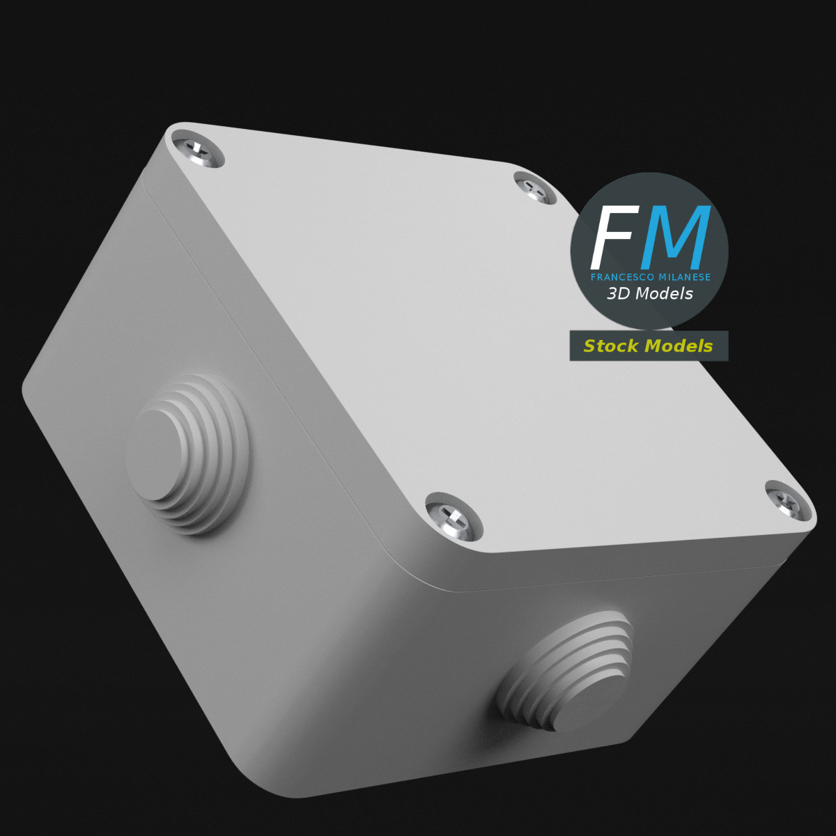 3D-Modell - Quadratische Abzweigdose Geschlossen - 04