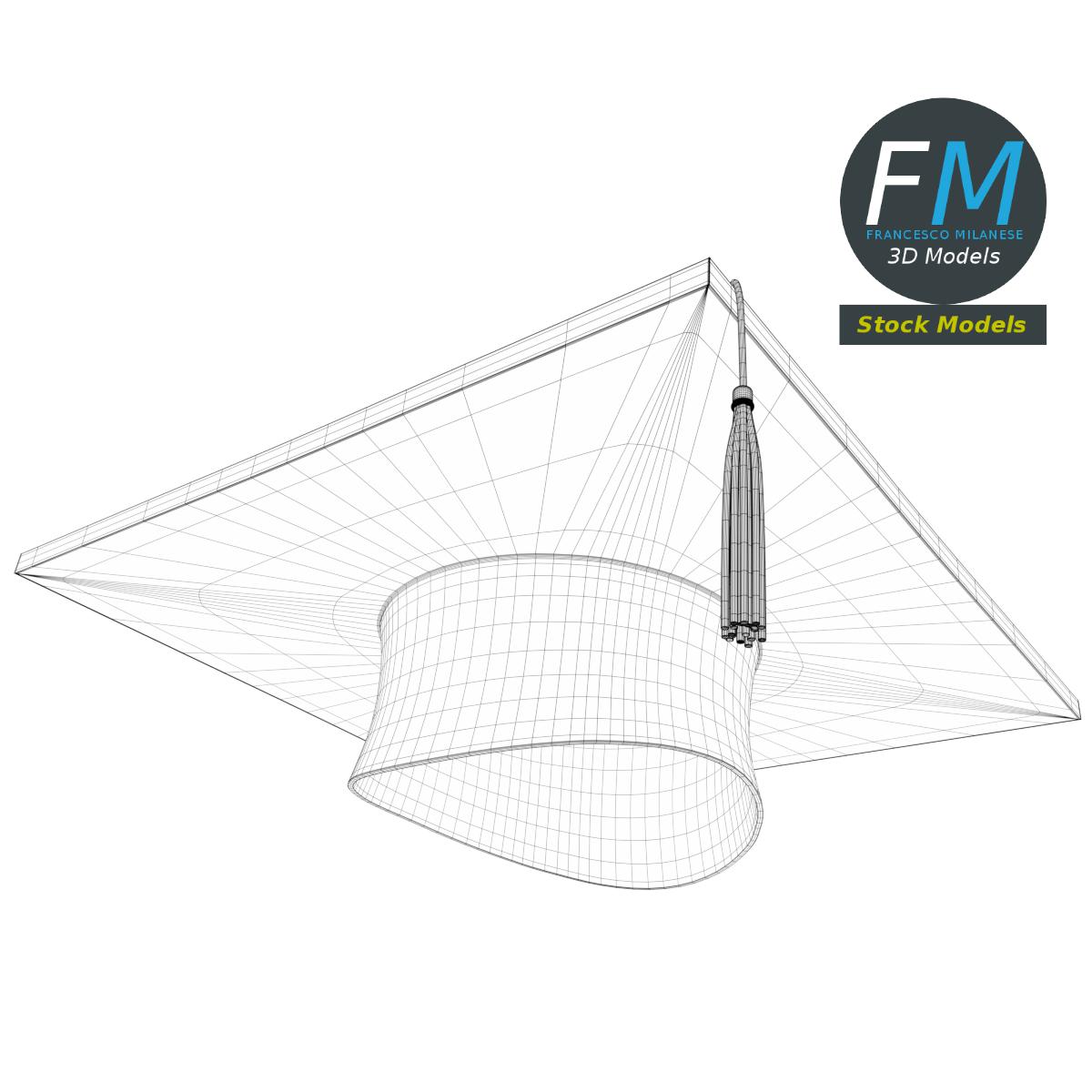 3D-Modell - Quadratischer Akademischer Hut - 07