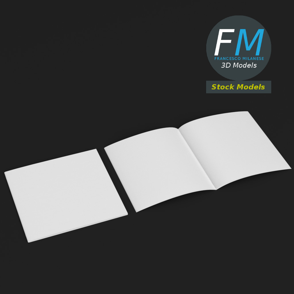 3D-Modell - Quadratische Broschüren-Mockups - 01