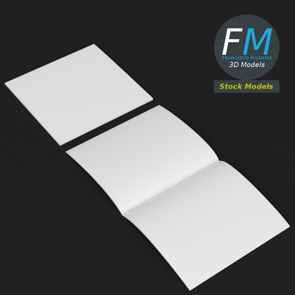 3D-Modell - Quadratische Broschüren-Mockups - 02