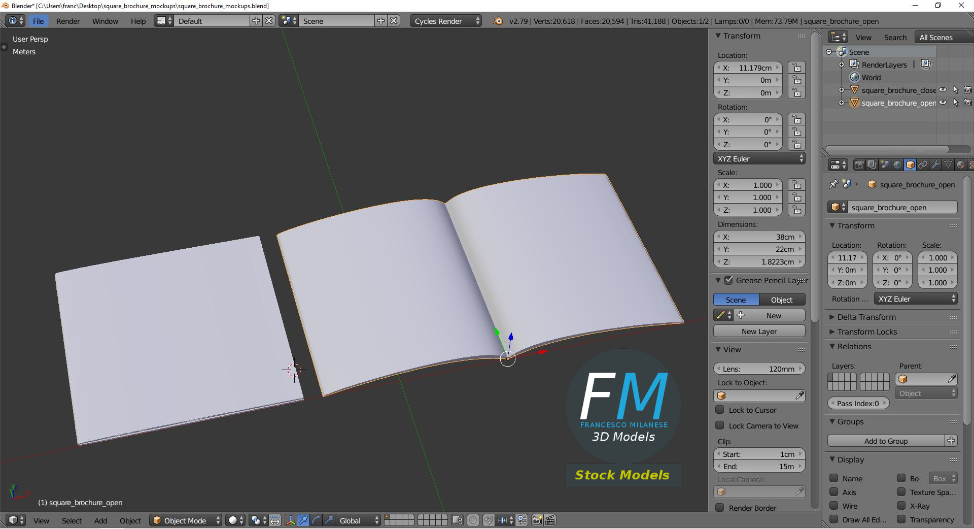 3D-Modell - Quadratische Broschüren-Mockups - 09