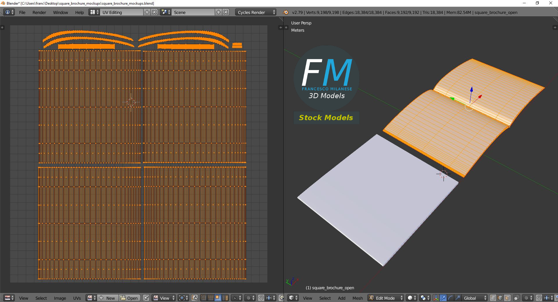 3D-Modell - Quadratische Broschüren-Mockups - 10