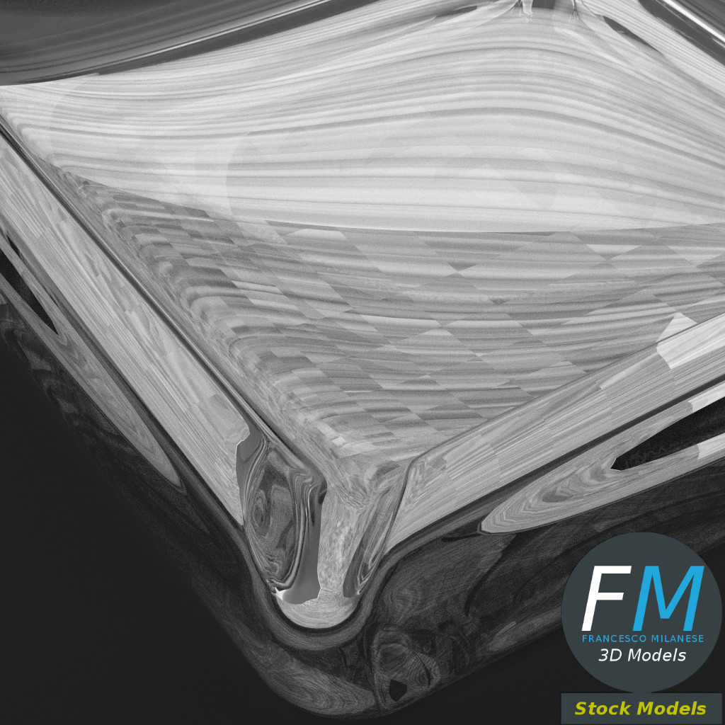 3D-Modell - Quadratischer Glasaschenbecher - 05