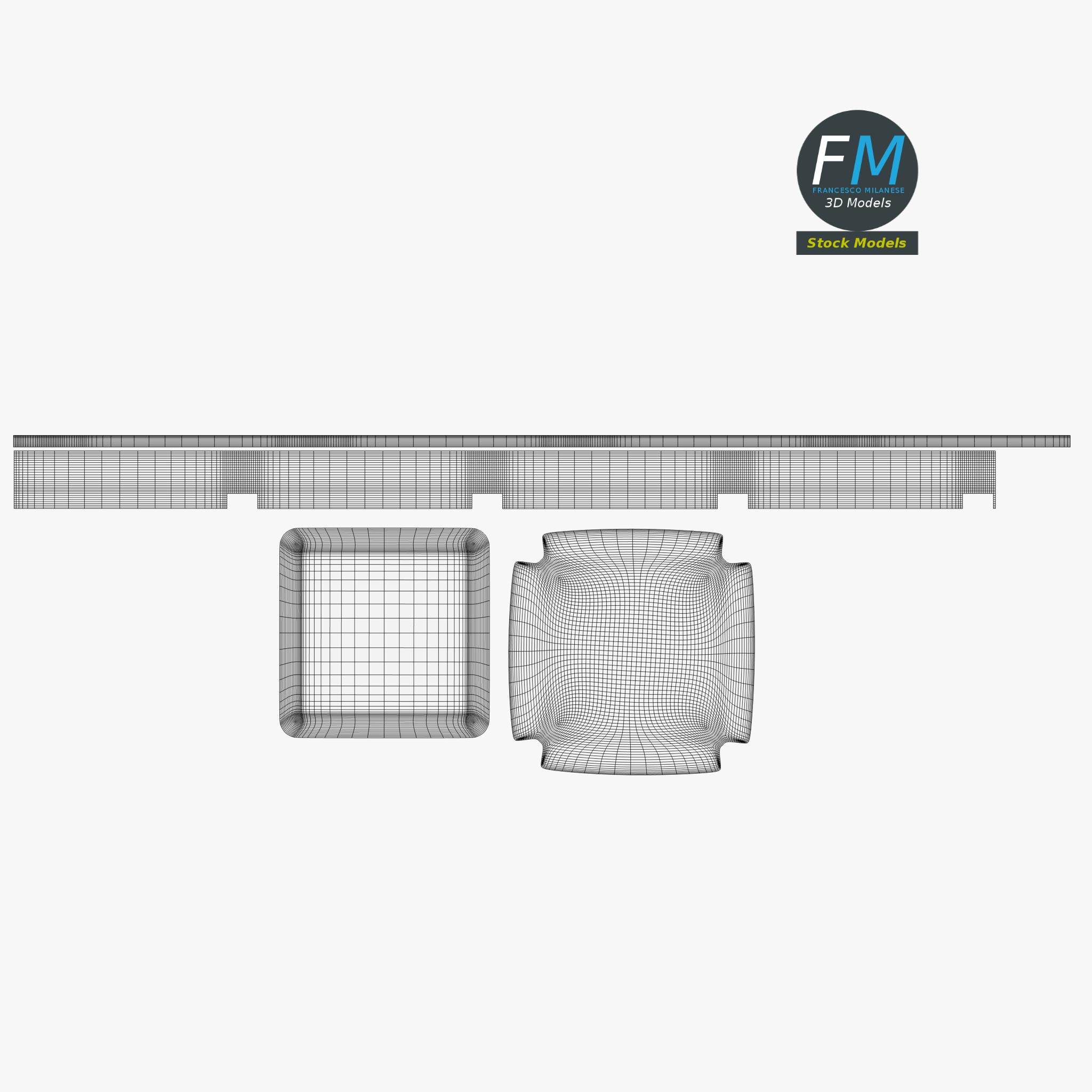 3D-Modell - Quadratischer Glasaschenbecher - 11 3D-Modell - Quadratischer Glasaschenbecher - 11