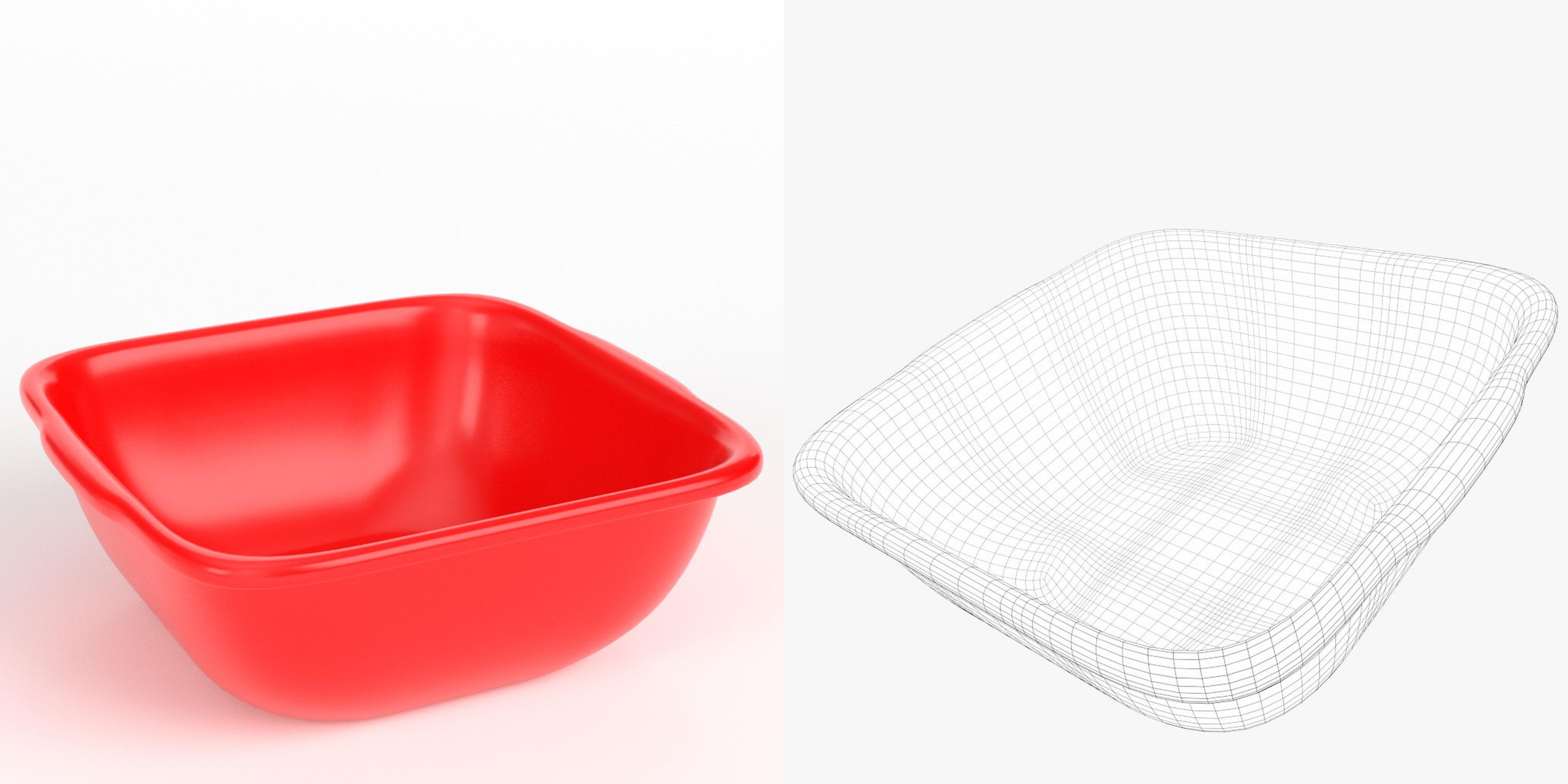 3D-Modell - Quadratische Kunststoffschüssel