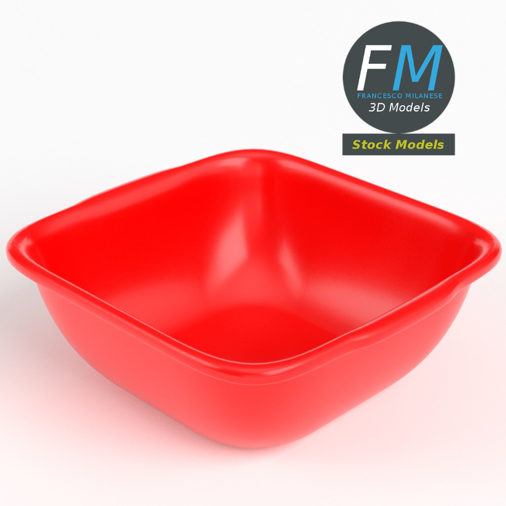 3D-Modell - Quadratische Kunststoffschüssel - 04