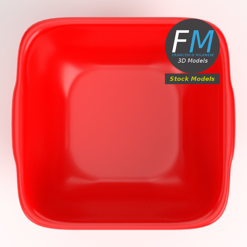 3D-Modell - Quadratische Kunststoffschüssel - 06