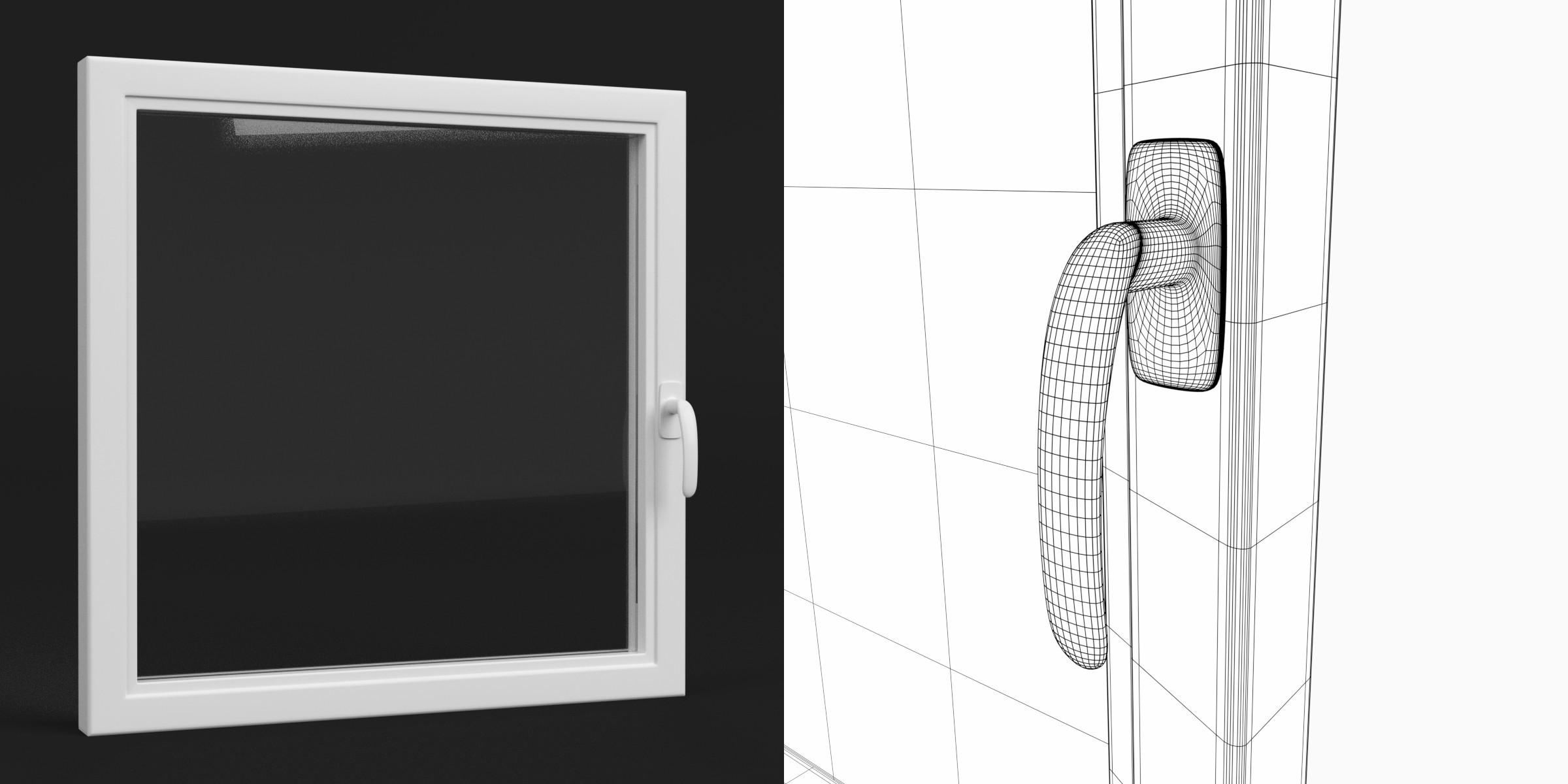 3D-Modell - Quadratisches Fenster