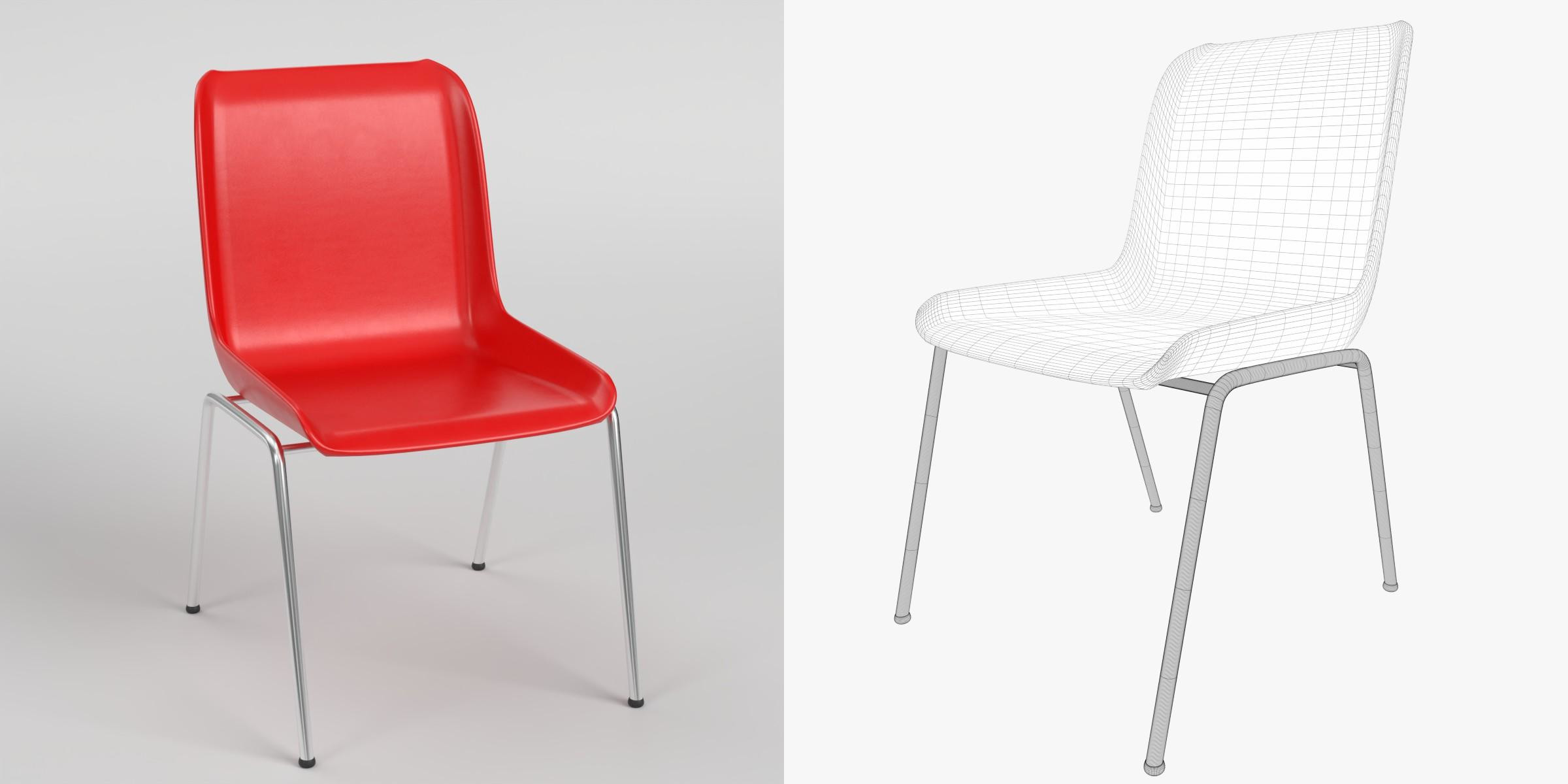 3D Model - Stackable Plastic Shell Chair