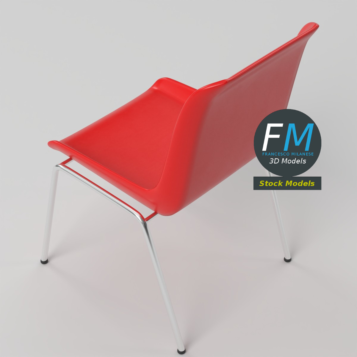 3D Model - Stackable Plastic Shell Chair - 05