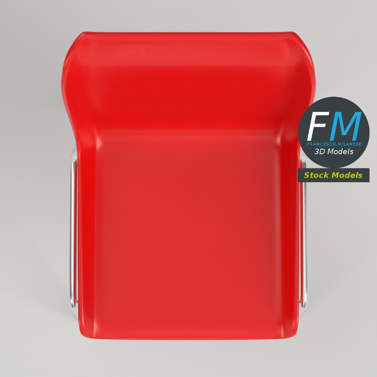 3D Model - Stackable Plastic Shell Chair - 06