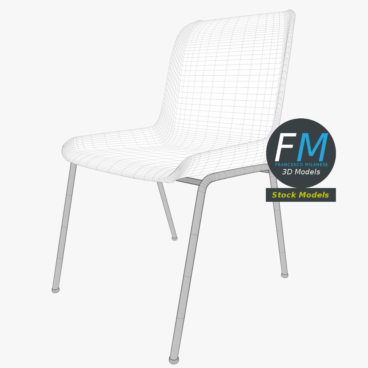 3D Model - Stackable Plastic Shell Chair - 07