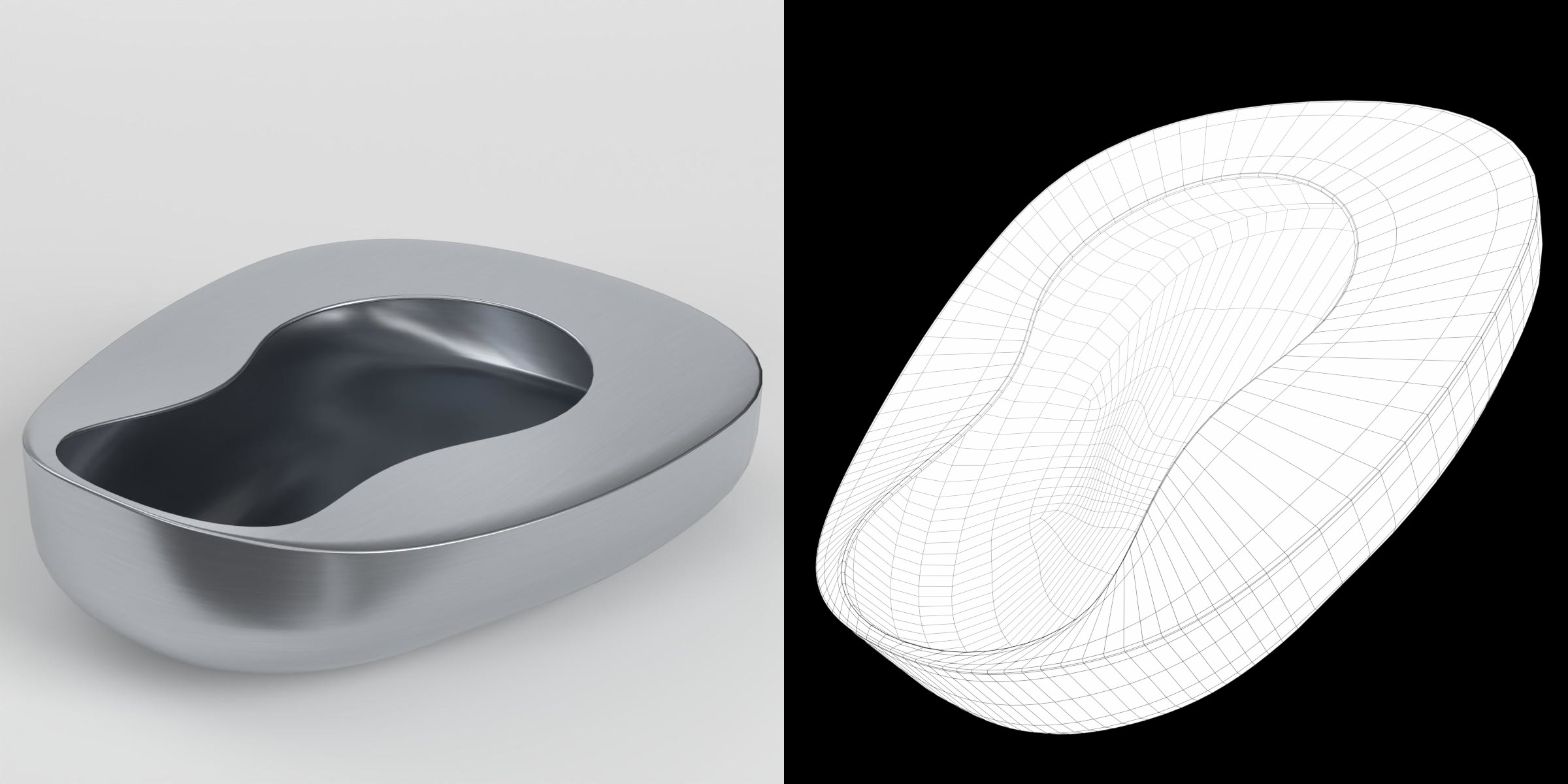 3D-Modell - Steckbecken aus Edelstahl