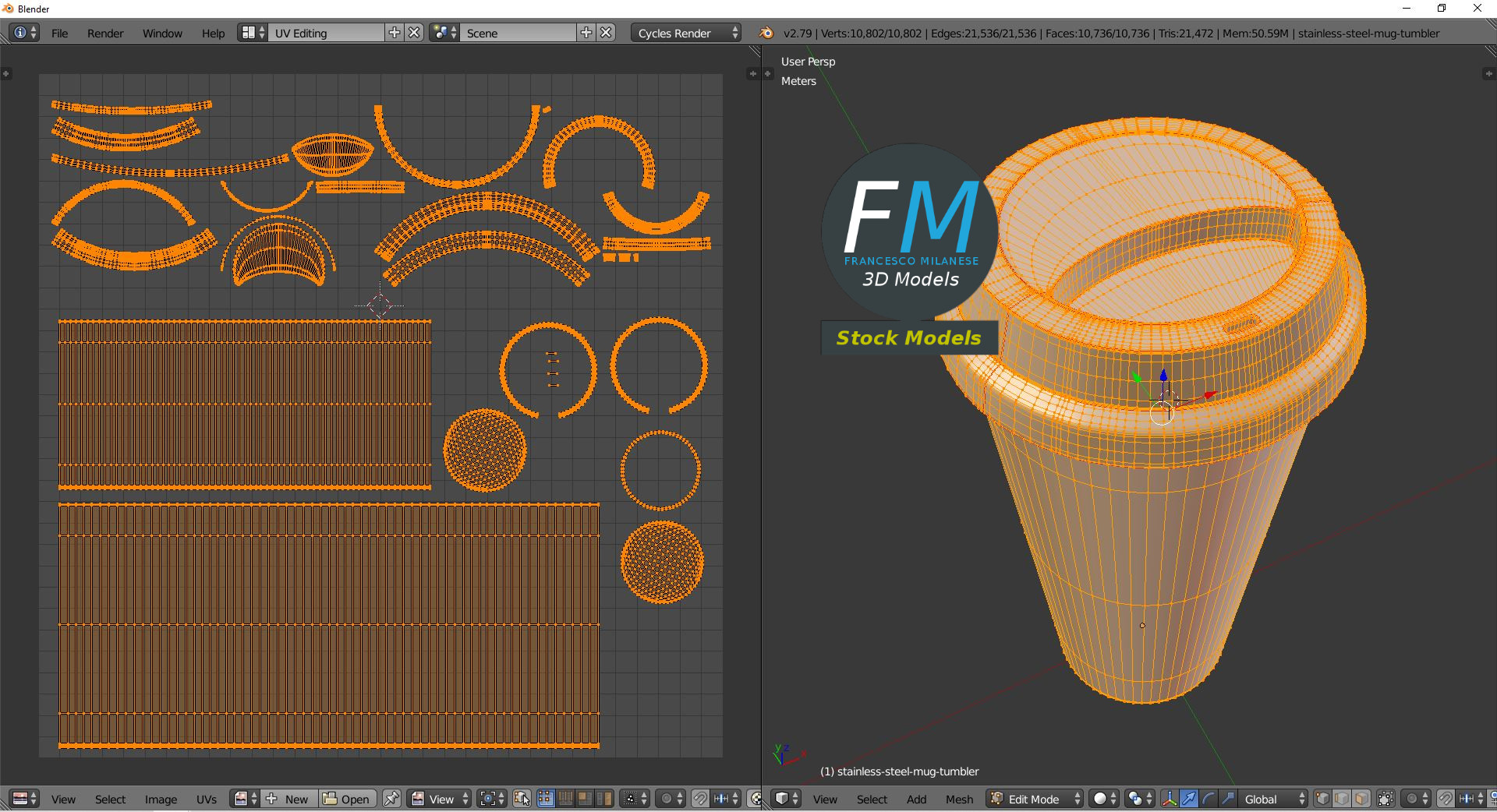 3D-Modell - Edelstahl-Trinkbecher - 10