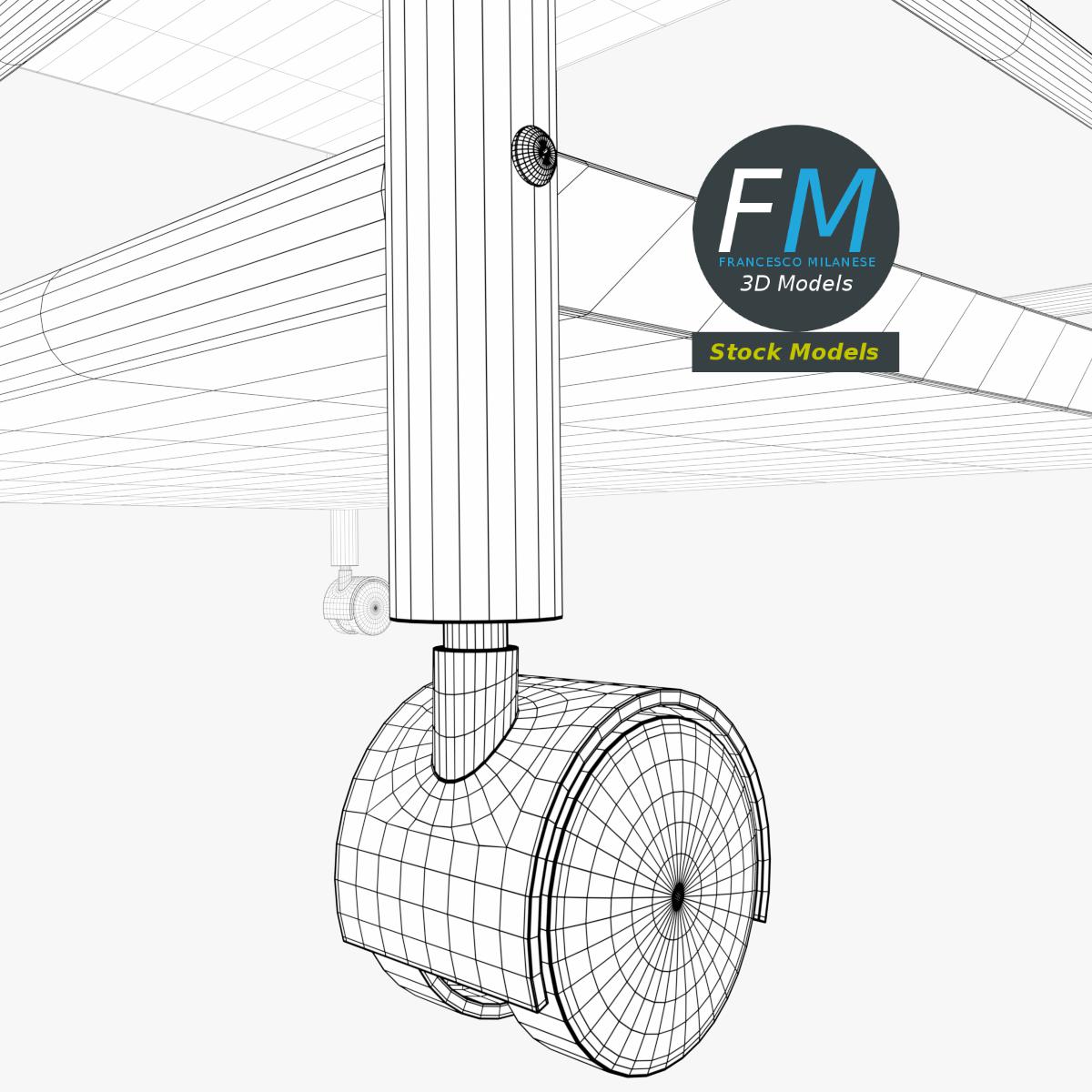 3D-Modell - Edelstahl-Servierwagen - 08