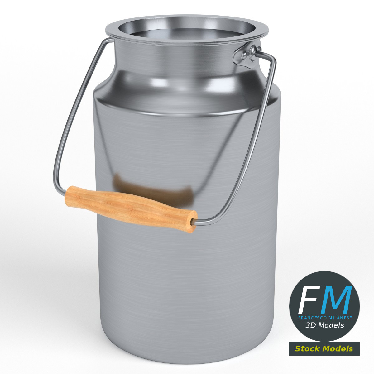 3D-Modell - Milchbehälter aus Edelstahl - 01