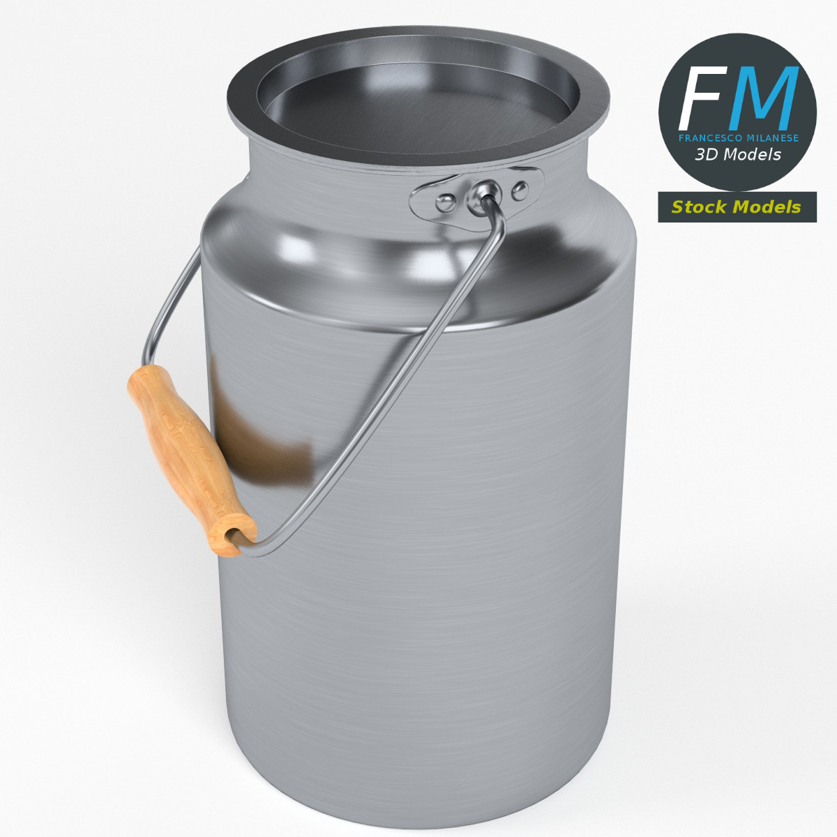 3D-Modell - Milchbehälter aus Edelstahl - 02