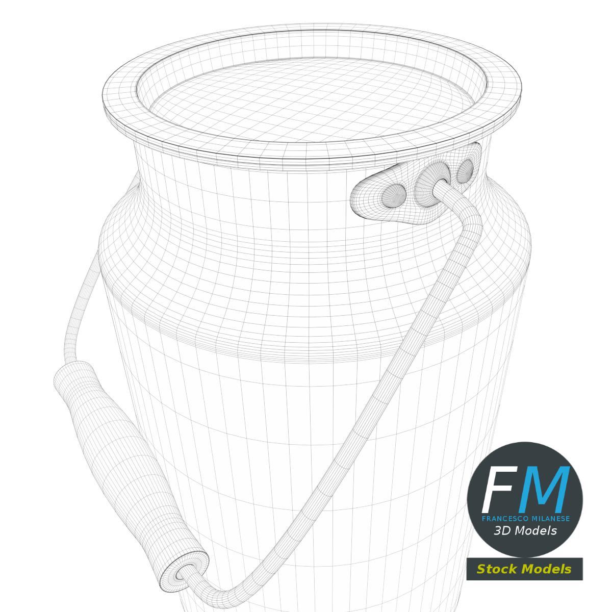 3D-Modell - Milchbehälter aus Edelstahl - 08