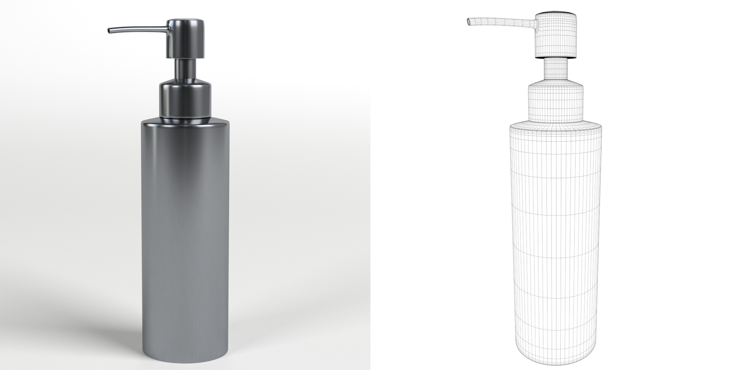 3D-Modell - Edelstahl-Seifenspender mit Pumpe
