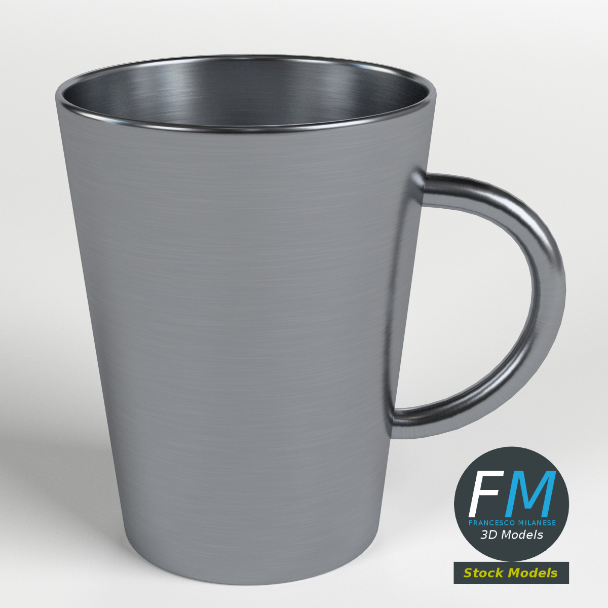 3D-Modell - Edelstahl-Trinkbecher mit Henkel - 01