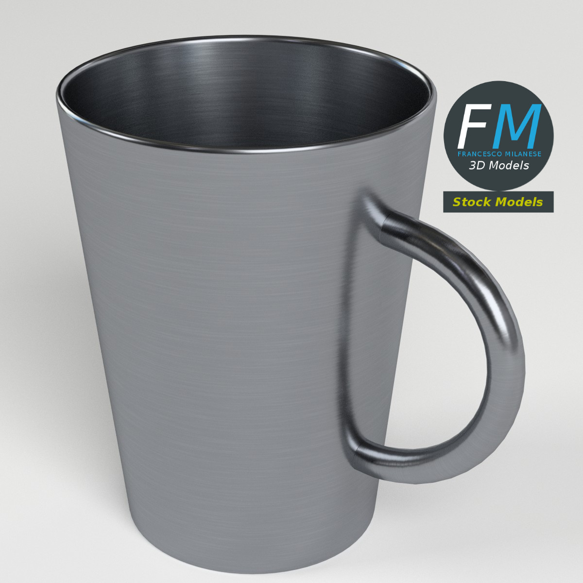 3D-Modell - Edelstahl-Trinkbecher mit Henkel - 02