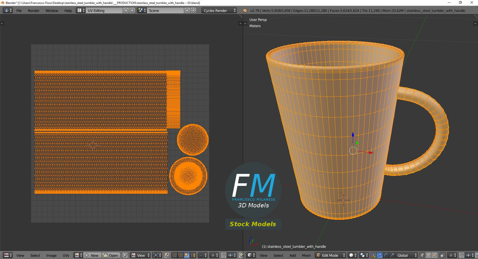 3D-Modell - Edelstahl-Trinkbecher mit Henkel - 10