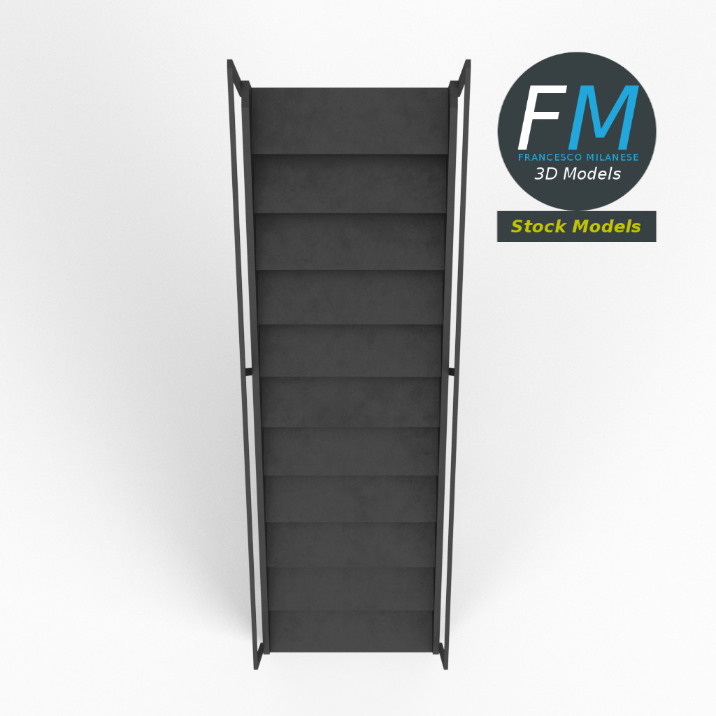 3D-Modell - Industrielle Metalltreppe - 06