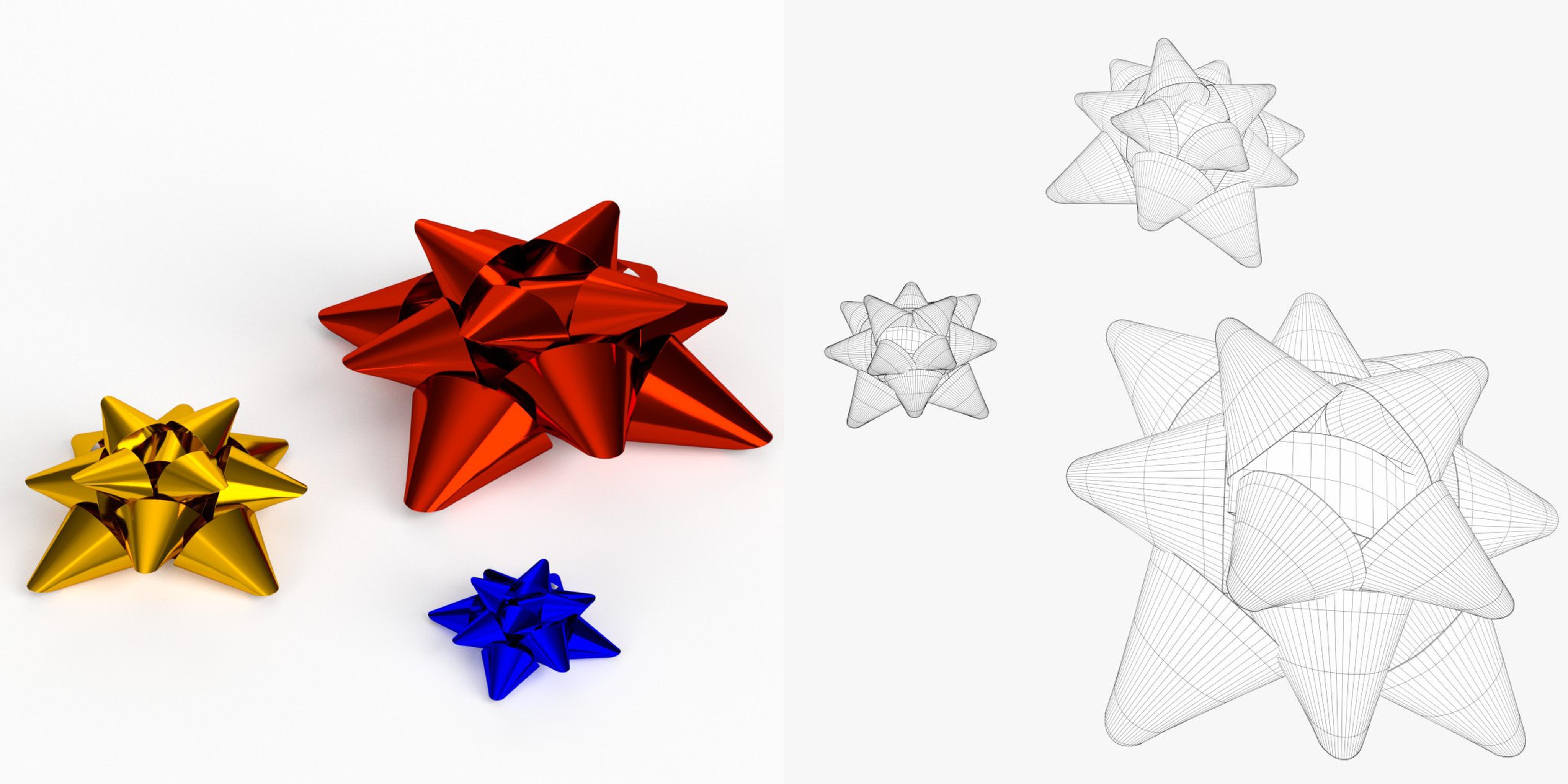 3D-Modell - Sternförmige Geschenkschleifen