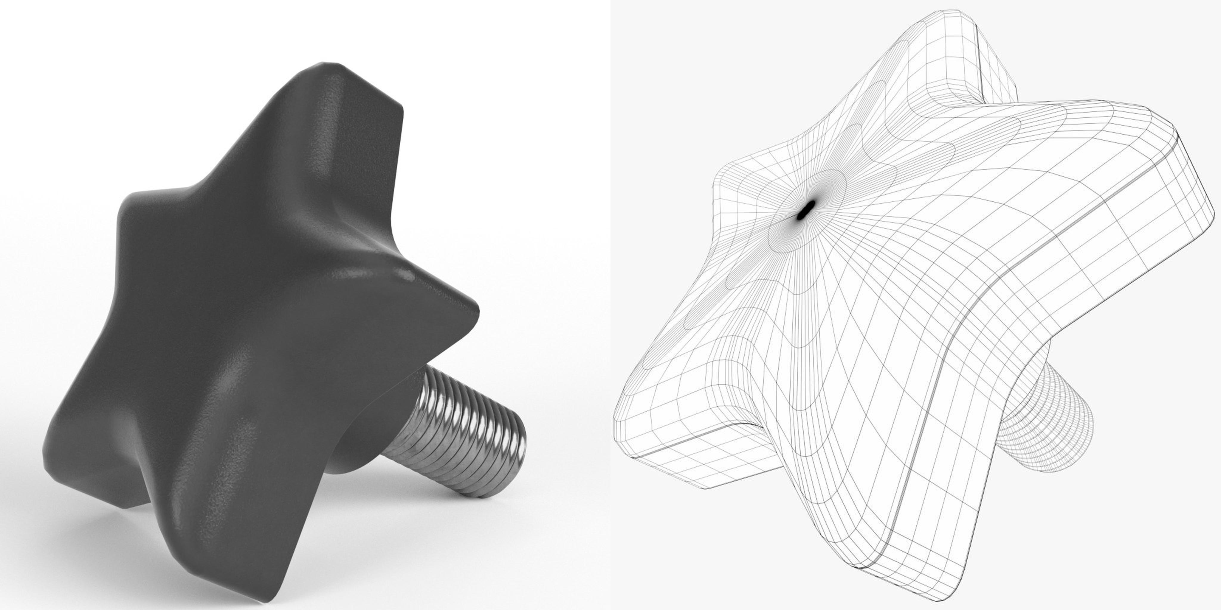 3D-Modell - Sternförmiger Handknopf