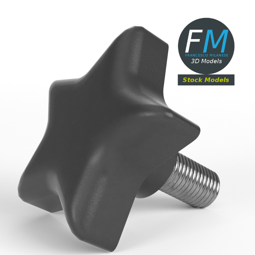 3D-Modell - Sternförmiger Handknopf - 01