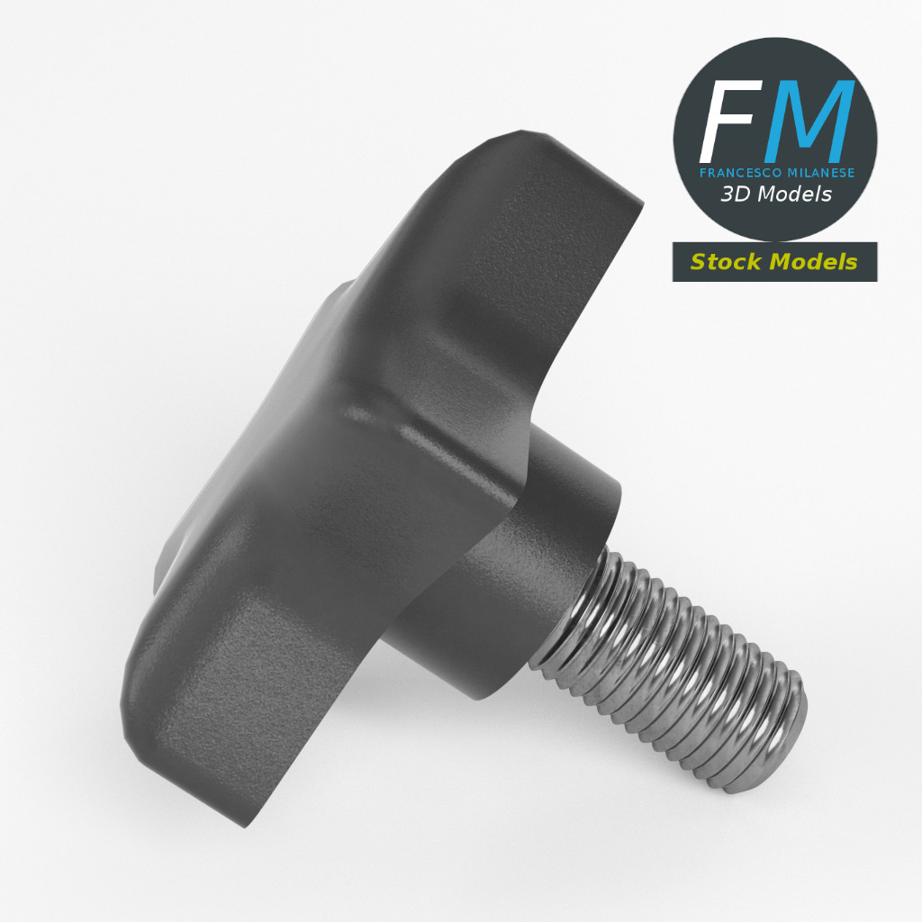 3D-Modell - Sternförmiger Handknopf - 02