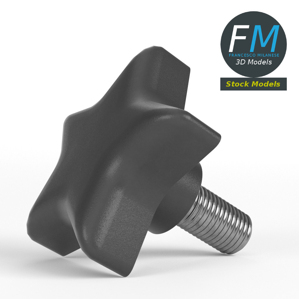 3D-Modell - Sternförmiger Handknopf - 03