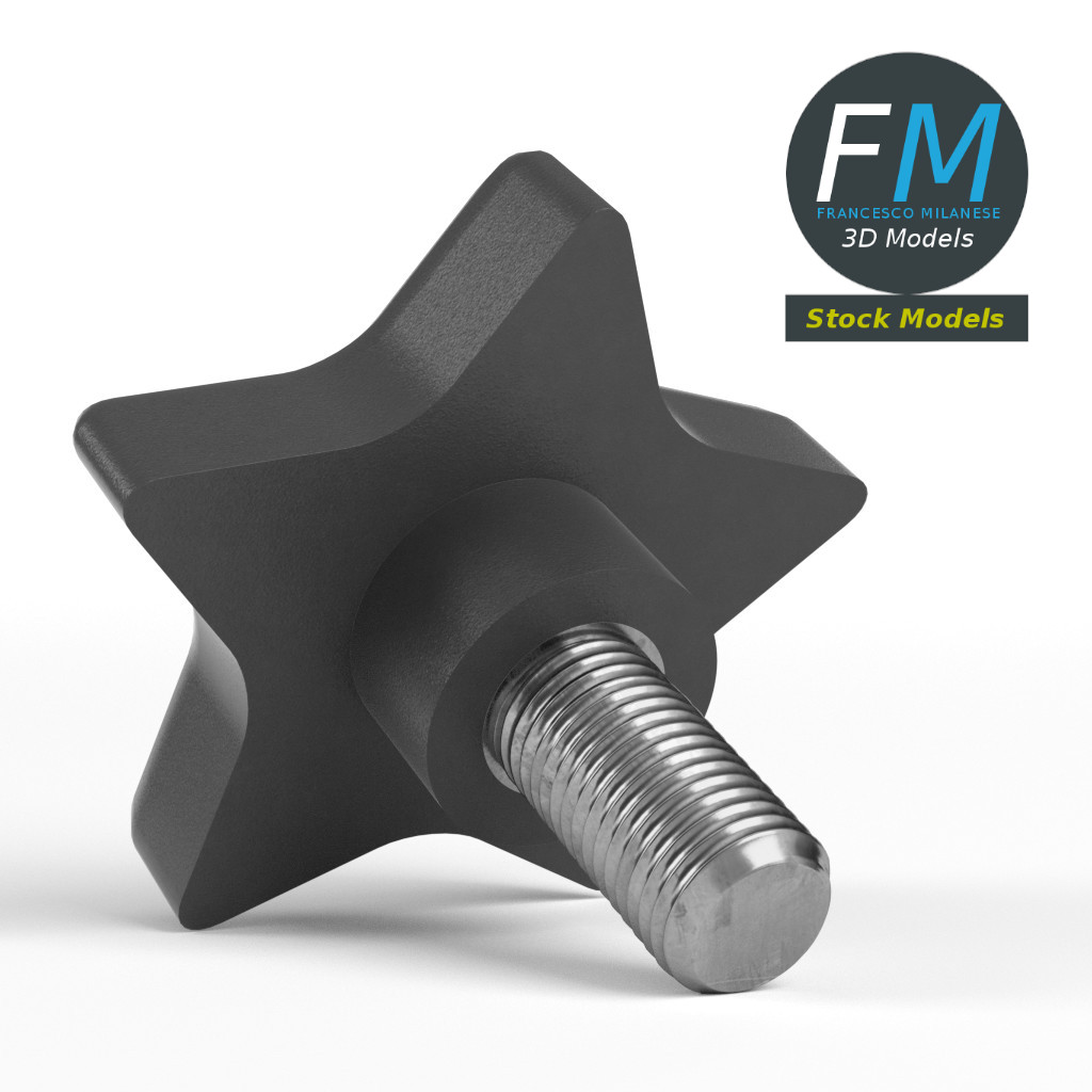 3D-Modell - Sternförmiger Handknopf - 04