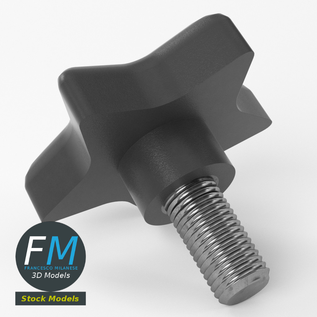 3D-Modell - Sternförmiger Handknopf - 05