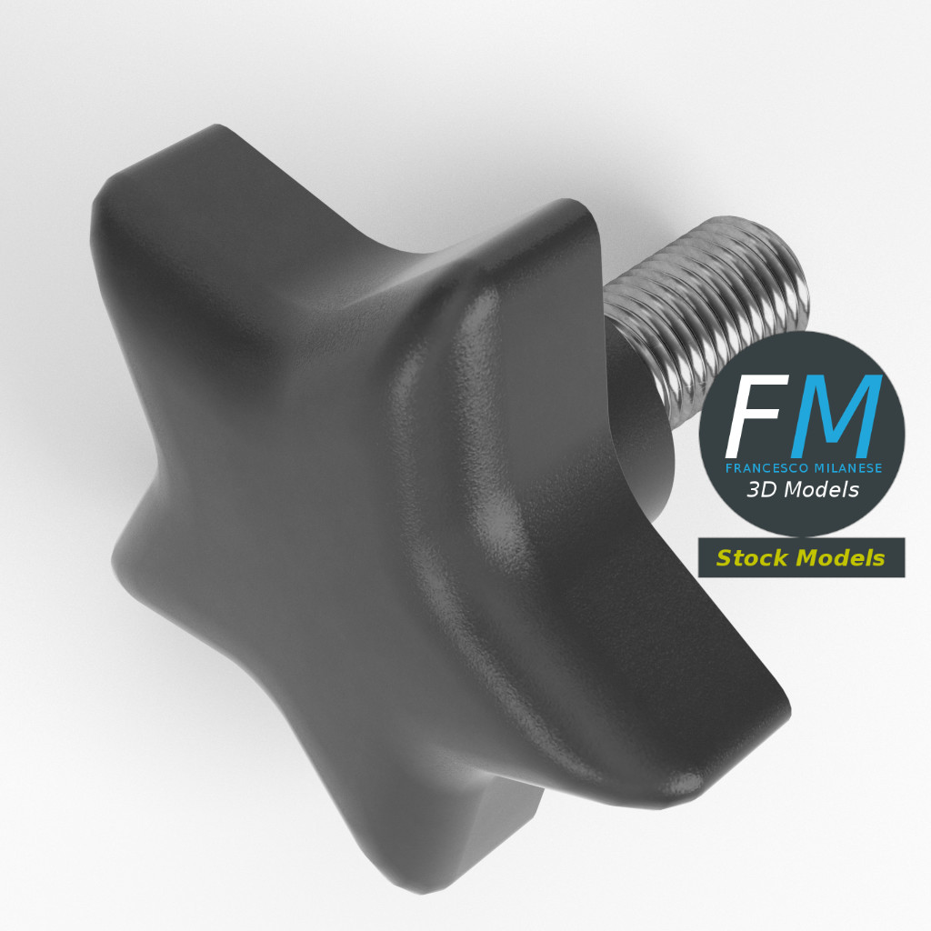 3D-Modell - Sternförmiger Handknopf - 06