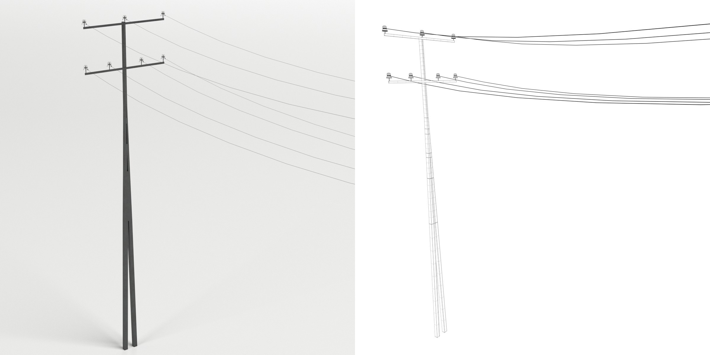 3D-Modell - Stahl-Strommast