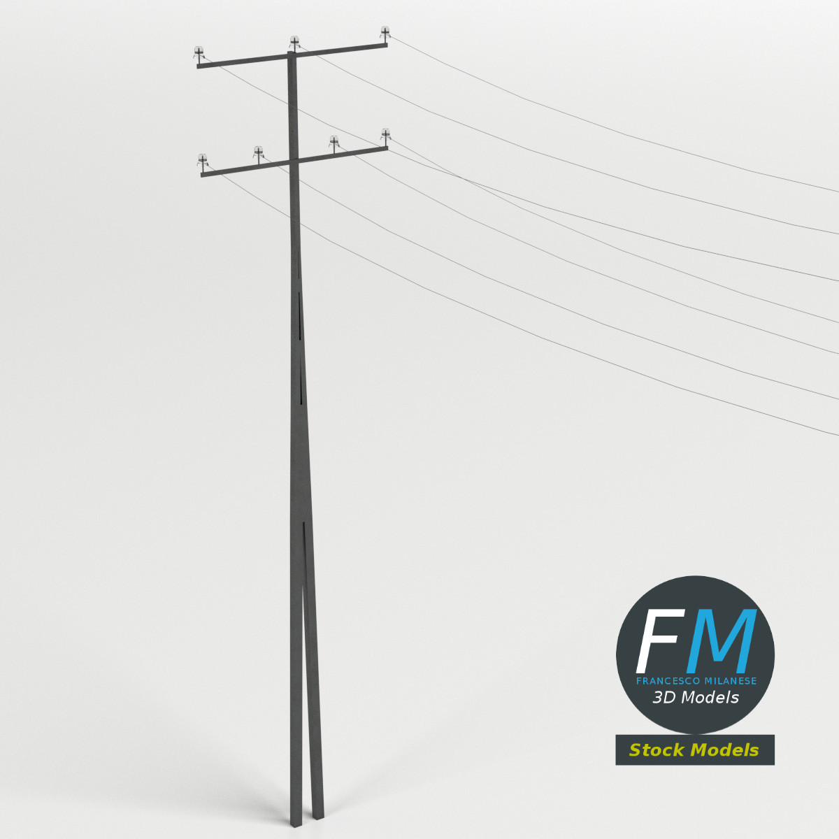 3D-Modell - Stahl-Strommast - 01