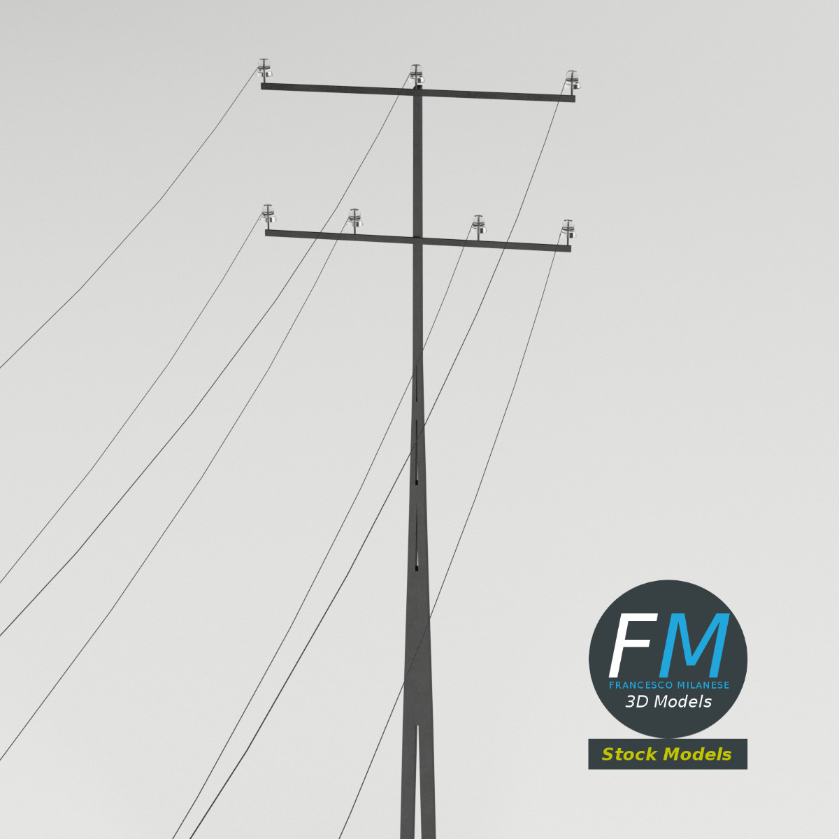 3D-Modell - Stahl-Strommast - 02