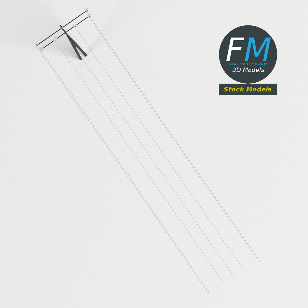 3D-Modell - Stahl-Strommast - 06