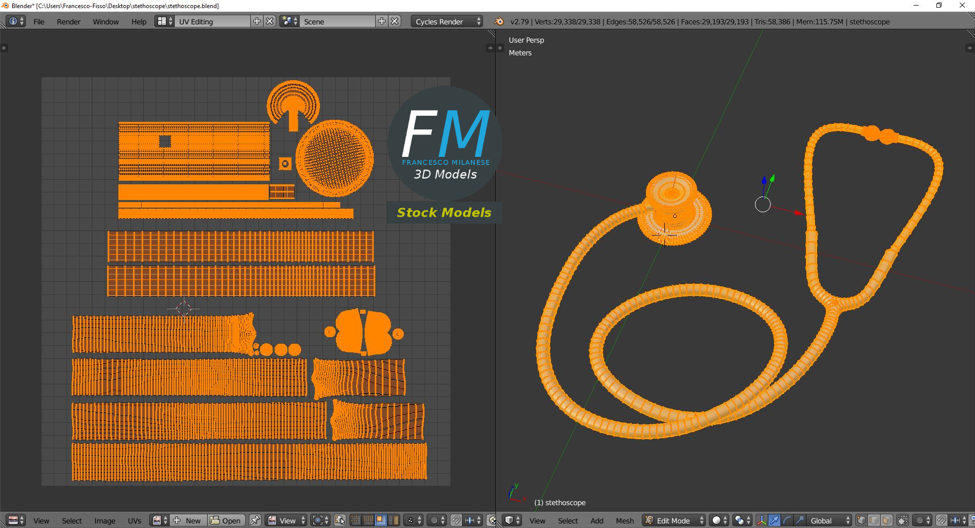 3D-Modell - Stethoskop - 10