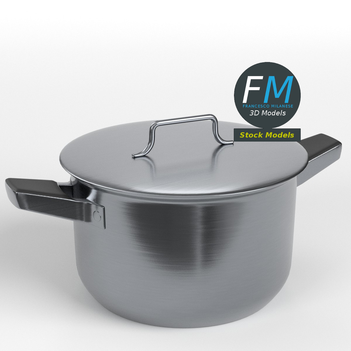 3D-Modell - Edelstahl-Kochtopf - 01