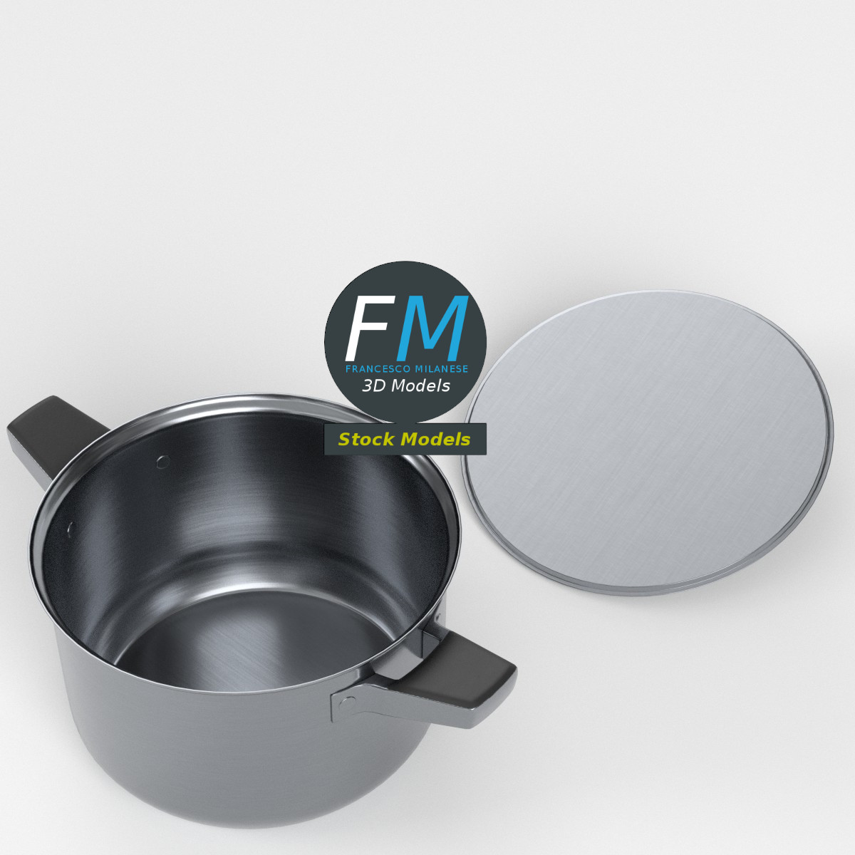 3D-Modell - Edelstahl-Kochtopf - 02