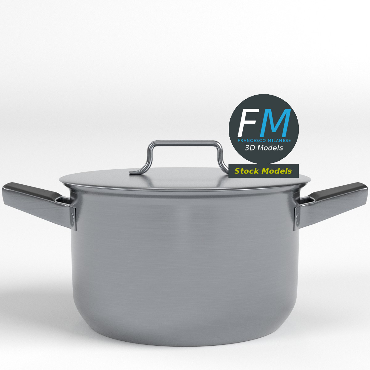 3D-Modell - Edelstahl-Kochtopf - 03