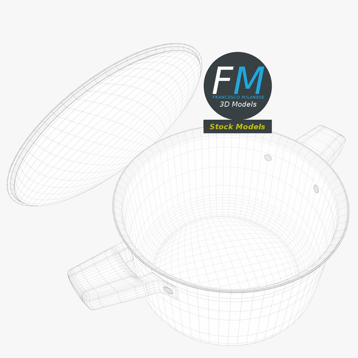 3D-Modell - Edelstahl-Kochtopf - 08